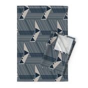 Escherish Fringe in Motion-taupe-indigo