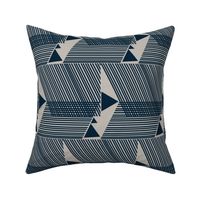 Escherish Fringe in Motion-taupe-indigo