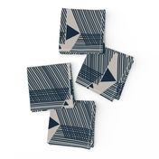 Escherish Fringe in Motion-taupe-indigo