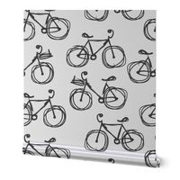 Bicycle Pattern, black and white, sketch