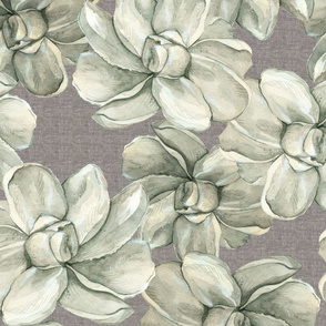 White Flowers on Linen - Large Scale