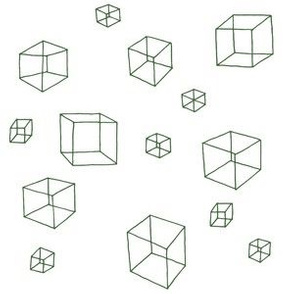 Constellation of Cubes (dark moss)