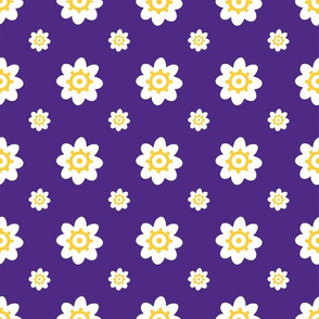 LSU Purple with white flowers yellow detail
