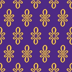 LSU purple with yellow oval motif