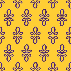 LSU yellow with purple oval motif