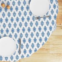 Kentucky white with blue oval motif