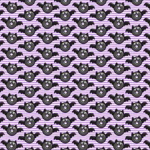 (micro scale) bat - vampire - halloween donuts on purple stripes C18BS