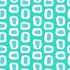 Painterly Squares in Turquoise