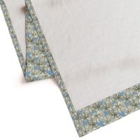 White Flowers on Blue - Smaller Scale