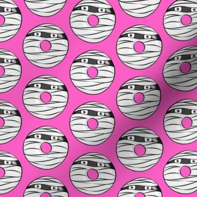 mummy donuts - pink - halloween fabric