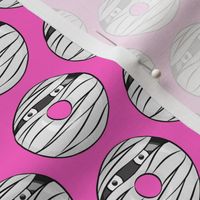 mummy donuts - pink - halloween fabric