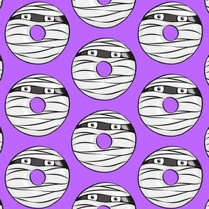 mummy donuts - purple - halloween fabric