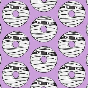 mummy donuts - light purple - halloween fabric