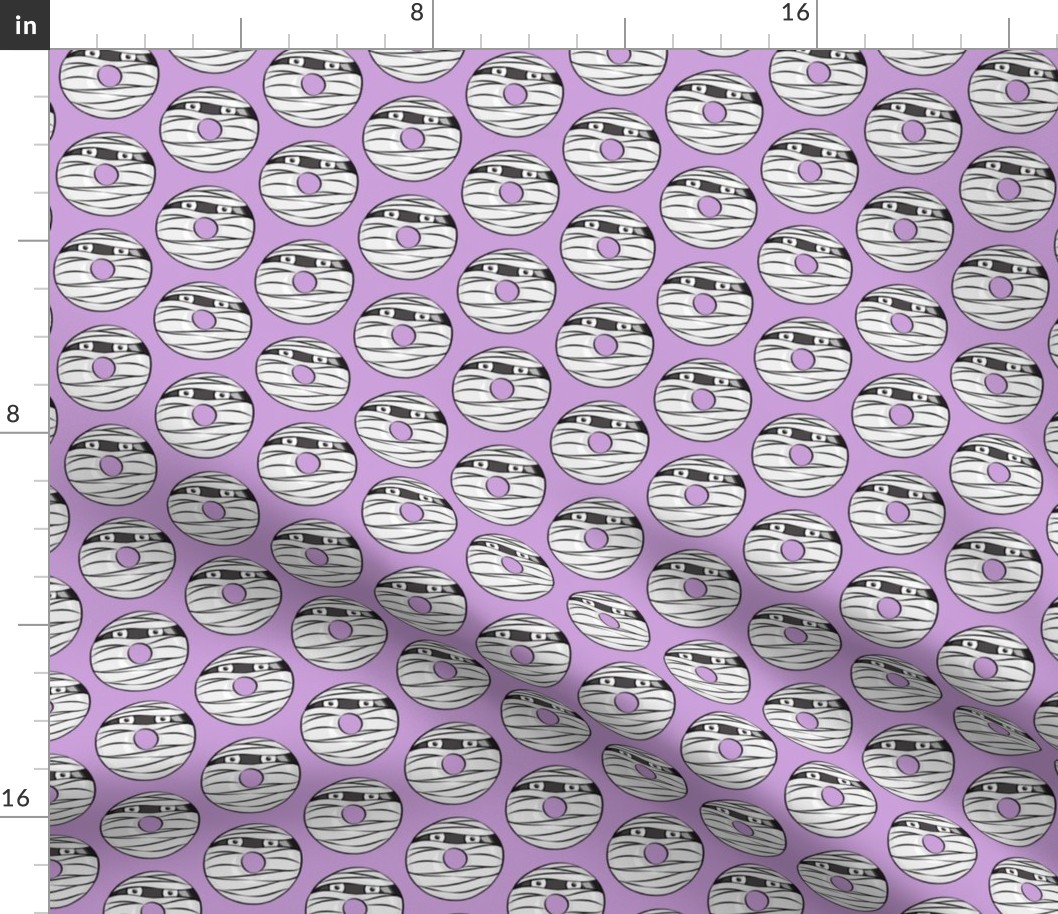 mummy donuts - light purple - halloween fabric
