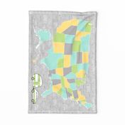 Happy Campers USA Tea Towel Map