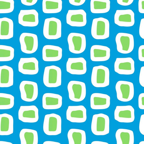 Painterly Squares in Blue & Green
