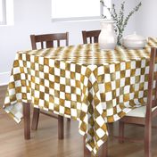 XL watercolor checkerboard - brown, gold, tan and white