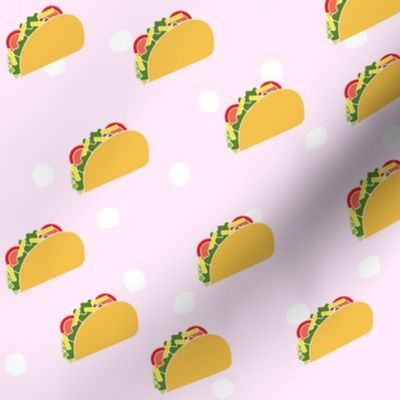 Tacos on Pink Background with Dots