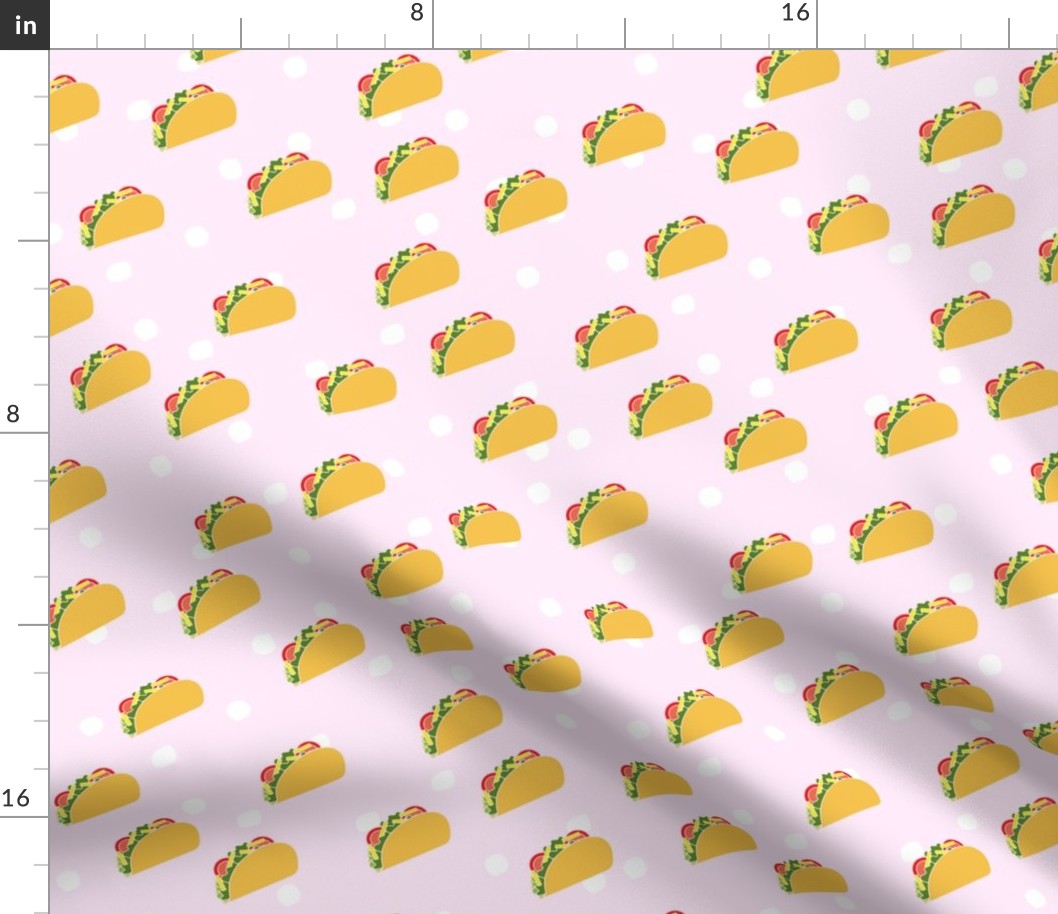 Tacos on Pink Background with Dots