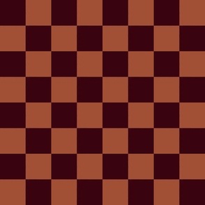 Rust and Dark Burgundy Checks - 1 inch squares - SRDR