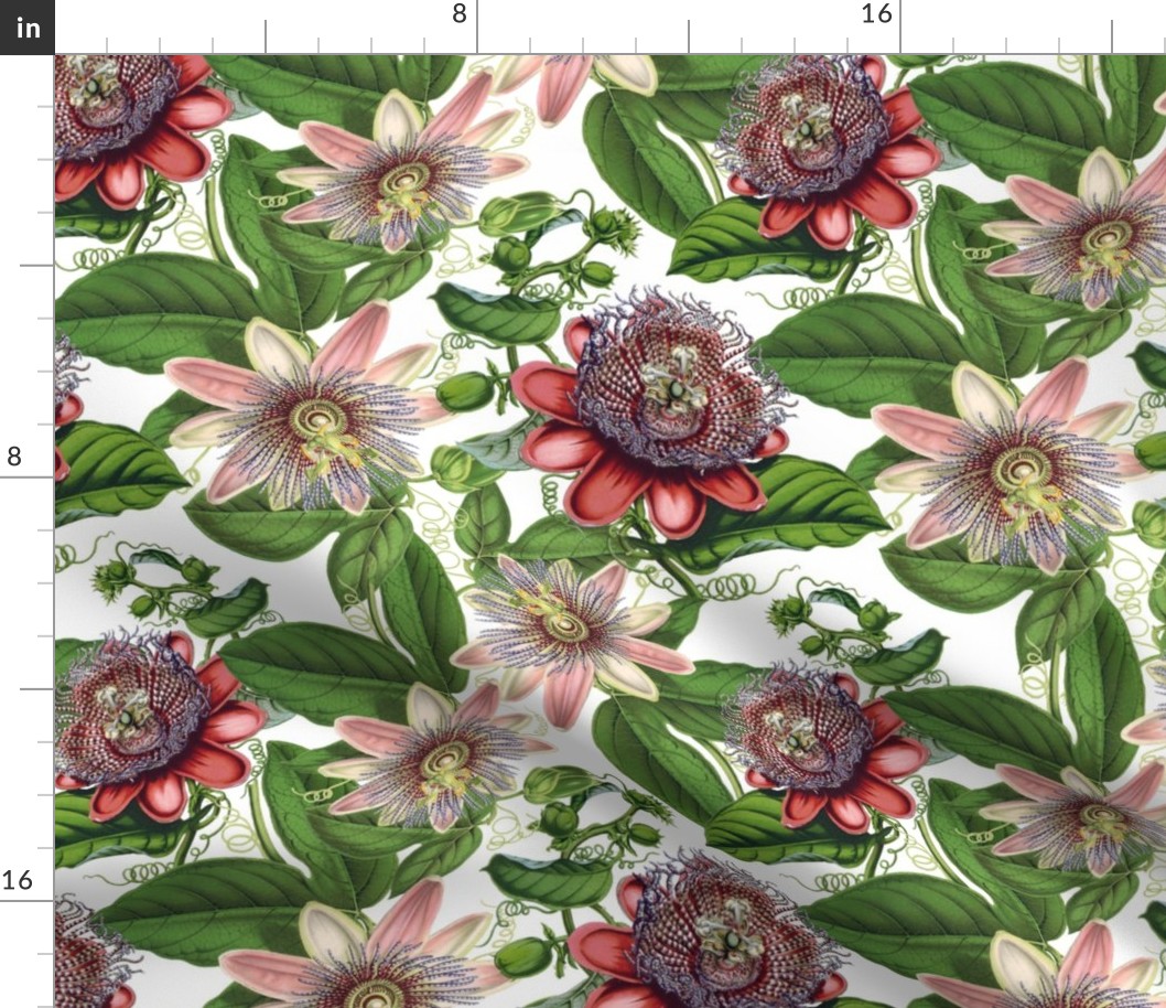 12"  Passiflora Vintage Pattern- Large Designed by UtART at https://www.facebook.com/UtArt.Home Available for custom pattern projects. Contact me at utart_home@gmx.net 