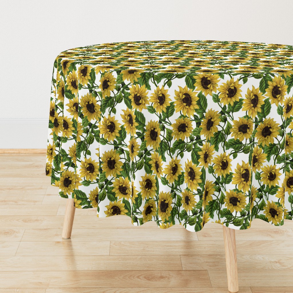 10“ Sunflowers on White 