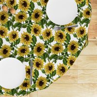 10“ Sunflowers on White 