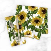 10“ Sunflowers on White 