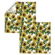 10“ Sunflowers on White 