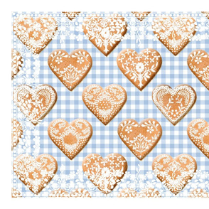 Hjerte Pepparkakor Tea Towel blueberry