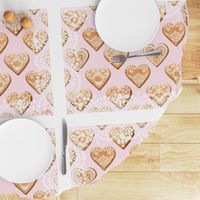 Hjerte Pepparkakor Tea Towel sorbet damask