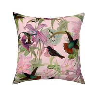 21" Hummingbird and Tropical Flowers - Large