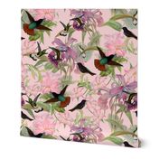 21" Hummingbird and Tropical Flowers - Large