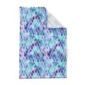 Watercolor Mermaid Tail Skin in Purple and Turquoise