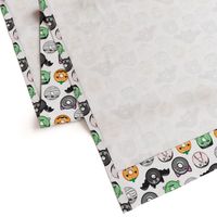 halloween donut medley - white - monsters pumpkin frankenstein black cat Dracula 