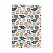 halloween donut medley - white - monsters pumpkin frankenstein black cat Dracula 