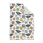 halloween donut medley - white - monsters pumpkin frankenstein black cat Dracula 