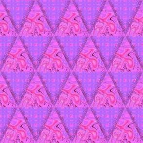 CSMC6 - Maximalist Marbled Triangle Dance in Pink and Violet - Half Brick layout - 2 inch repeat