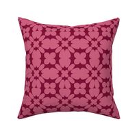 JP7 - Minimalist Floral Dreams in Rustic Pink Pastel and Rose Red  - 4 inch repeat