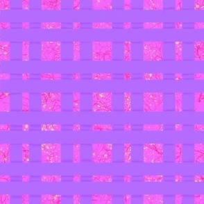 CSMC6 - Speckled  Pink and Violet Windowpane Checks