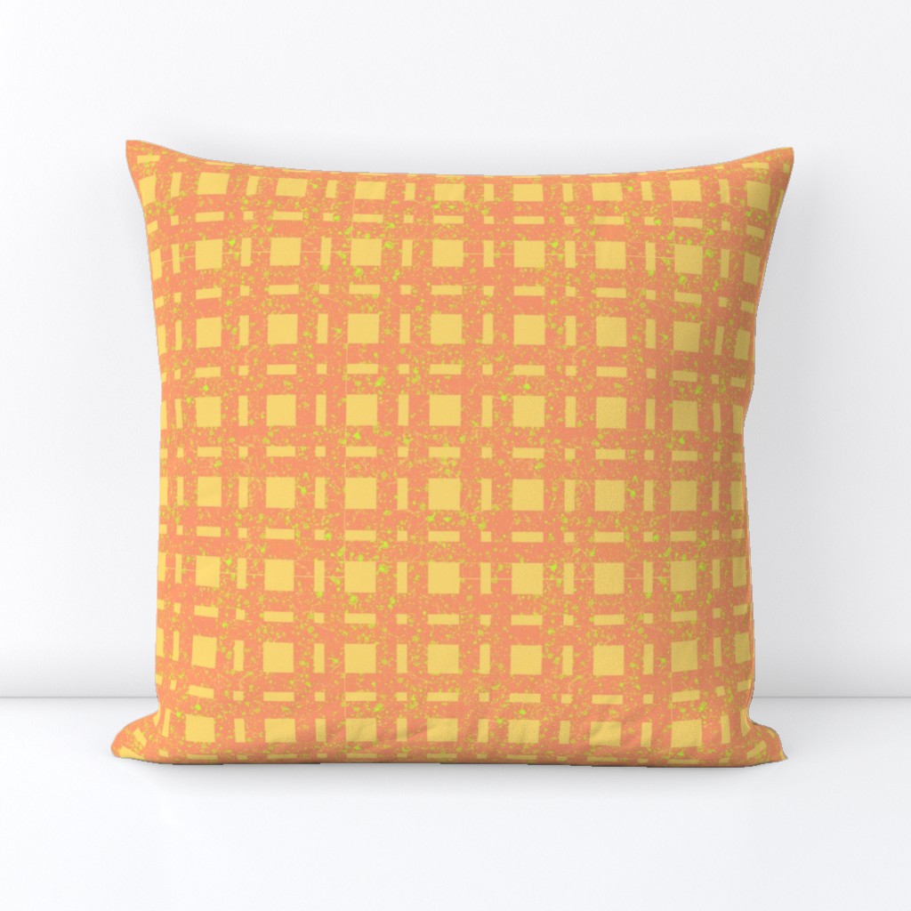 CSMC7 - Speckled Yellow and Orange Rectangular Checks