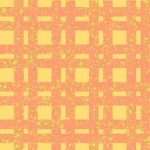 CSMC7 - Speckled Yellow and Orange Rectangular Checks