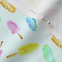 Popsicles on mint || watercolor icecream for nursery, kids, baby