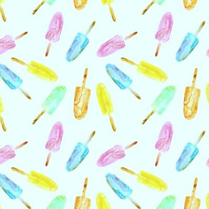 Popsicles on mint || watercolor icecream for nursery, kids, baby