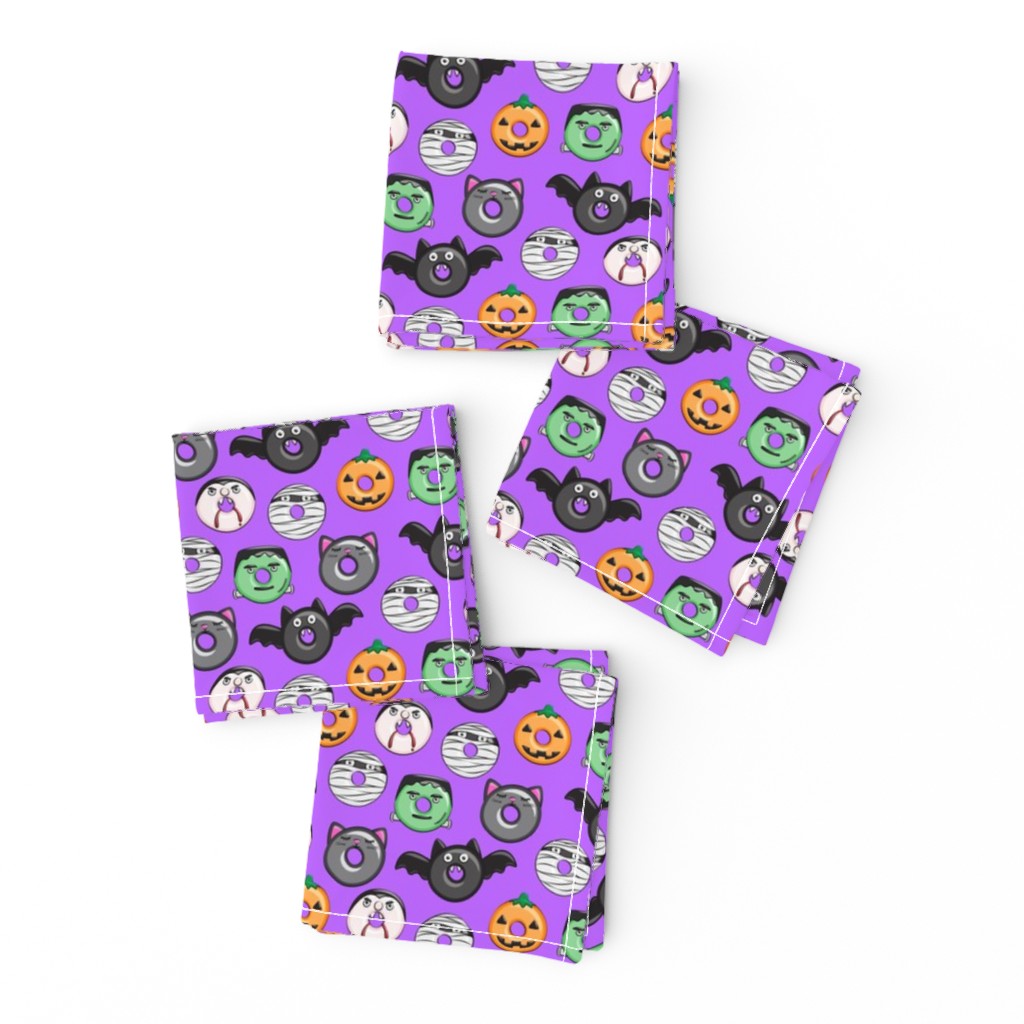 (1" scale) halloween donut medley - purple - monsters pumpkin frankenstein black cat Dracula C18BS 