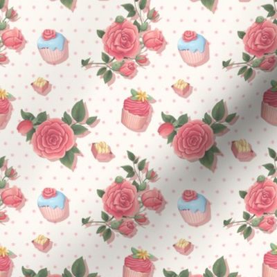 50s Pink Cupcake Florals