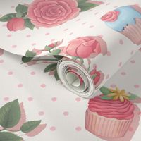 50s Pink Cupcake Florals