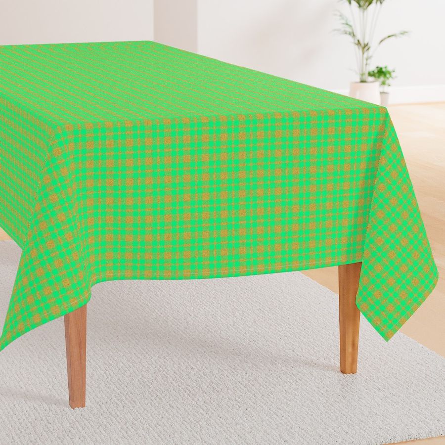 CSMC14 - Speckled Gold and Pastel Green Tartan Plaid