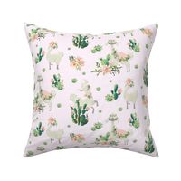 8" Cactus Floral Llama - Pink