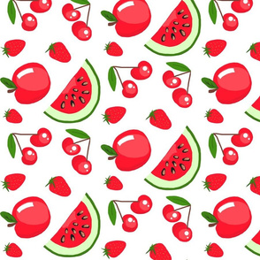 My Red Kitchen ( Retro  Fruit )   fat quarter towel   